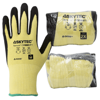 Global Glove CR588MFY-VP – Yellow Vend-Packed Nitrile Gloves – ANSI A3 - view 6