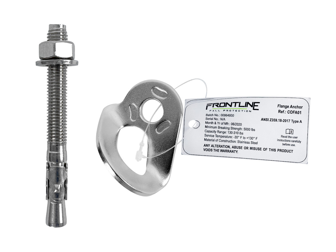 Frontline Stainless Steel Flange Anchor with Bolt COFA01 + COFA01RB