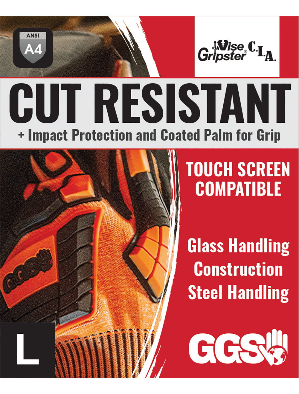 Vise Gripster® C.I.A. - CIA388XFT - Gloves - cut level A4 - black