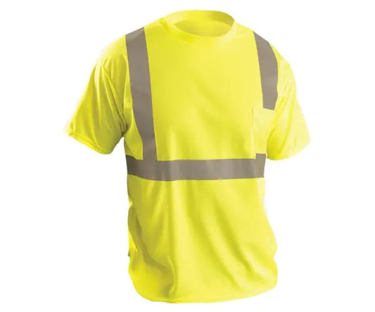 Occunomix Short Sleeve Wicking Birdseye T-Shirt W/Pocket Hi-Vis Shirts Orange S model LUX-SSETP2B-OS