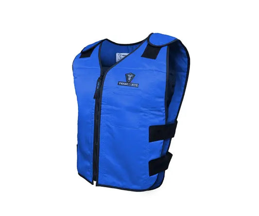 Occunomix Fire Resistant Phase Change Cooling Vest W/4 Inserts Gear Bags Royal Blue M/L model 6626-N-M/L