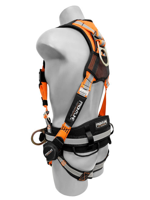 Frontline Fall 100RCTB Combat Reflective Construction Full Body Harness with Tongue Buckle Legs and Trauma Straps product