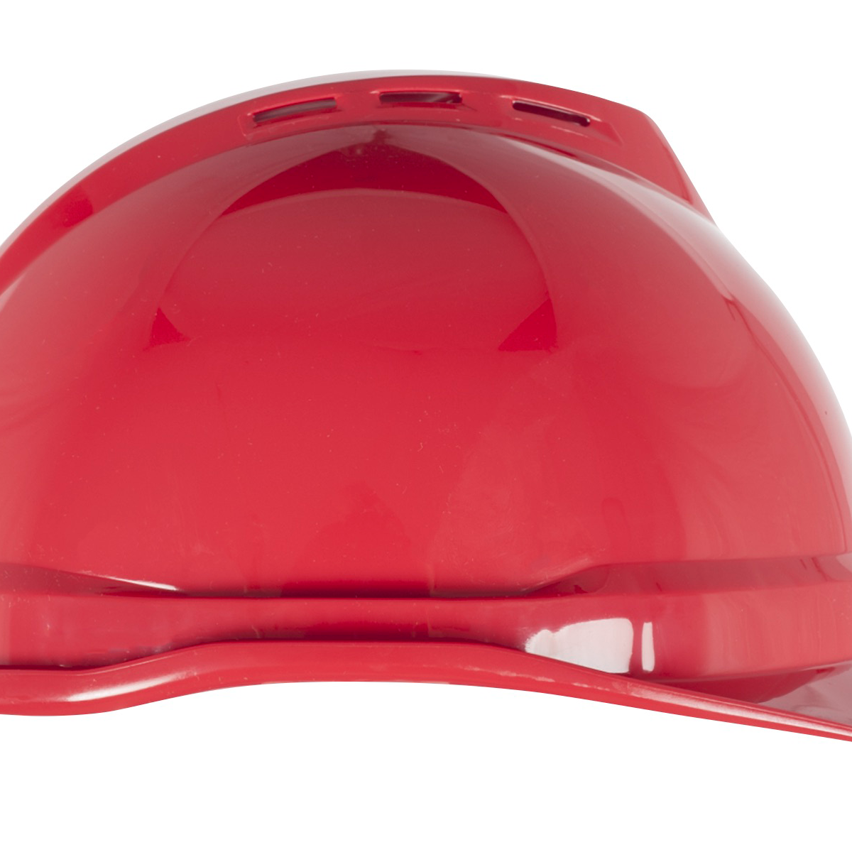 MSA V-Gard® 500 Vented Hard Hat Cap Style - V-Gard 500 Cap, Red Vented, 4-Point Fas-Trac III