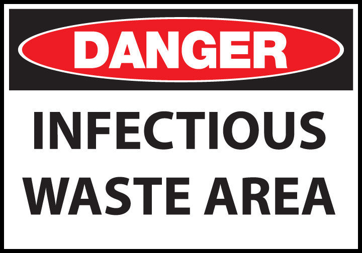ZING Sign, Danger,Infectious Waste Area,10X14 Plastic.. - official Zing product image 1
