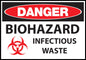 ZING Sign, Danger,Biohazard Infectious Waste,10X14 Adhesive.. - official Zing product image 1