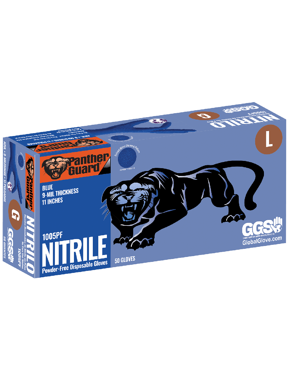 Panther-Guard® - 1005PF - Disposable Gloves - nitrile coating - blue