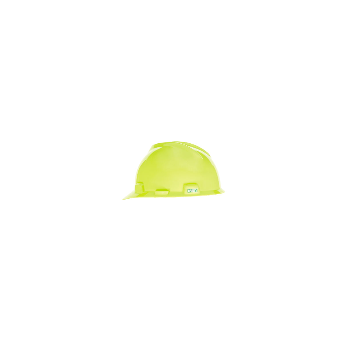 MSA V-Gard® Hard Hat Cap Style - V-Gard Slotted Cap, Hi-Viz Yellow, w/Fas-Trac III Suspension