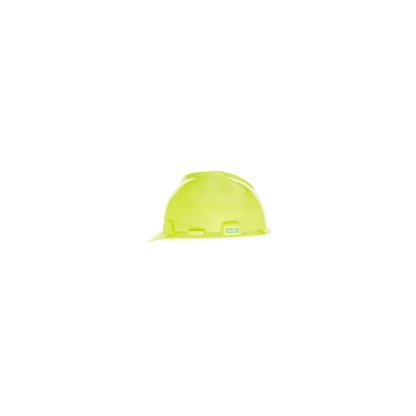 MSA V-Gard® Hard Hat Cap Style - V-Gard Slotted Cap, Hi-Viz Yellow, w/Fas-Trac III Suspension