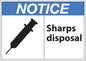 ZING Sign,Notice Sharps Disposal,7X10 Plastic.. - 10064