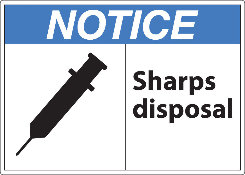ZING Sign,Notice Sharps Disposal,7X10 Adhesive.. - official Zing product image 1