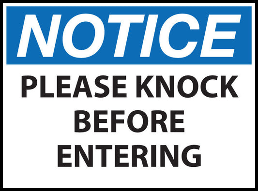 ZING Sign,Notice Please Knock Before Entering,10X14 Plastic.. - official Zing product image 1