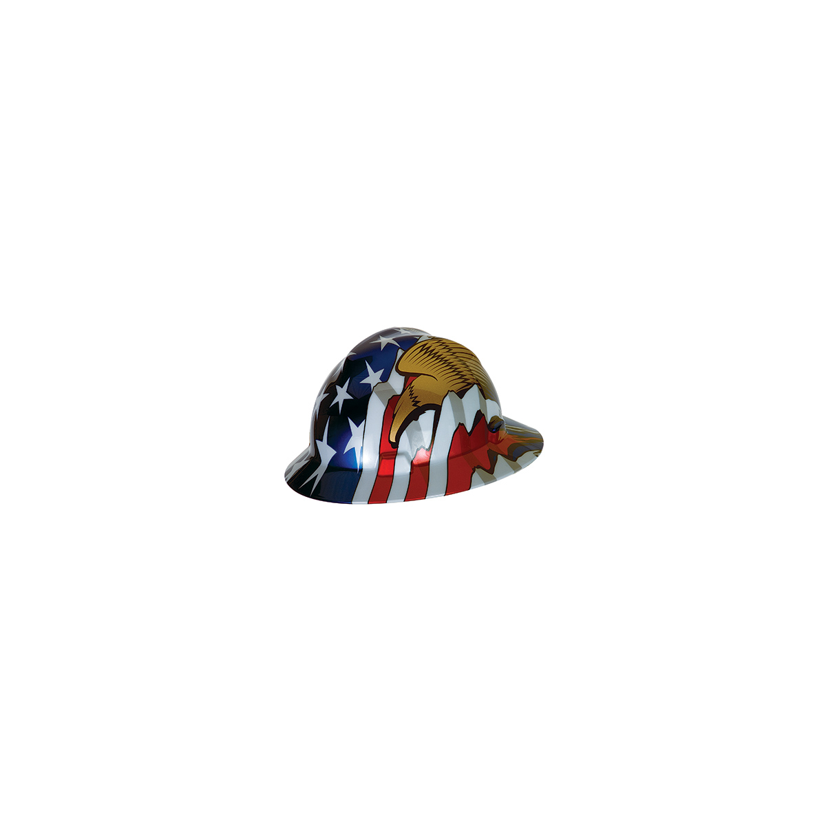 MSA Specialty V-Gard® Hard Hats - American Freedom Series V-Gard Slotted Protective Hat, American Flag w/2 Eagles
