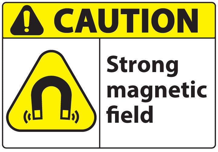ZING Sign,Caution Strong Magnetic Field,7X10 Adhesive.. - official Zing product image 1