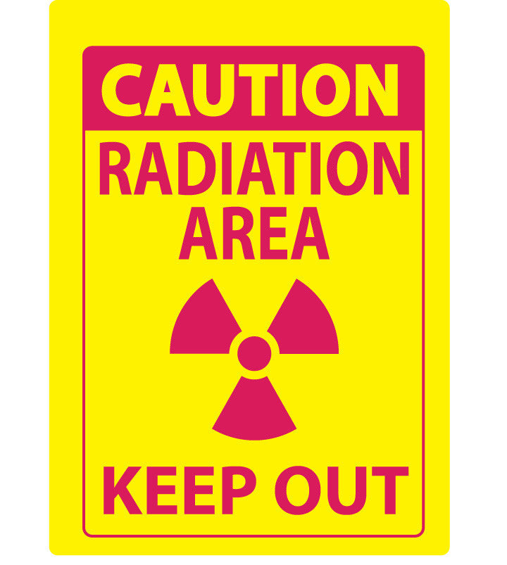 ZING Sign,Caution Radiation Area Keep Out,10X7 Plastic.. - 10073