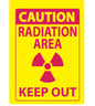 ZING Sign,Caution Radiation Area Keep Out,10X7 Plastic.. - 10073