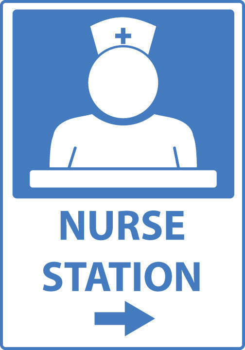 ZING Sign,Nurse Station, Right Arrow,10X7 Plastic.. - 10079