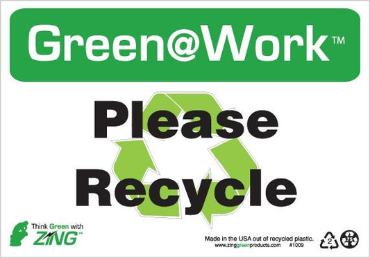 ZING Please Recycle Eco Label 7X10, 5-Pk - official Zing product image 1