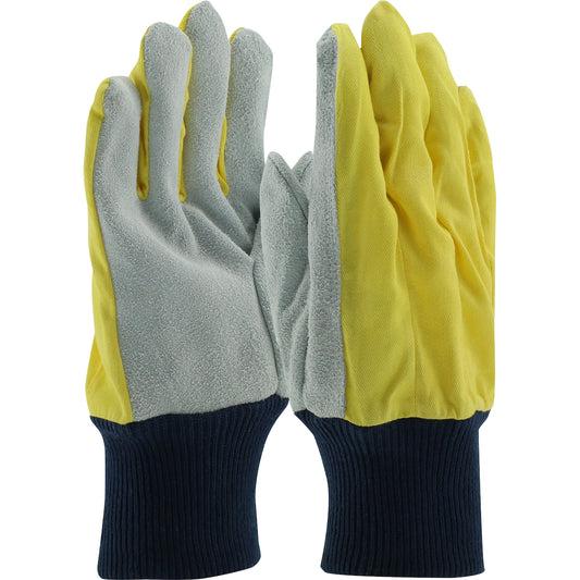 PIP 100Y – Superior Grade Split Cowhide Leather Palm Glove with Fabric Back