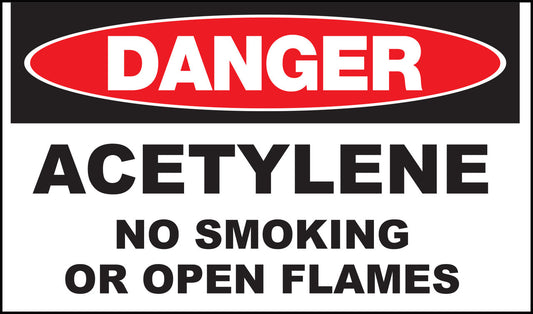 ZING Sign,Danger Acetylene,10X14 Pl.. - official Zing product image 1
