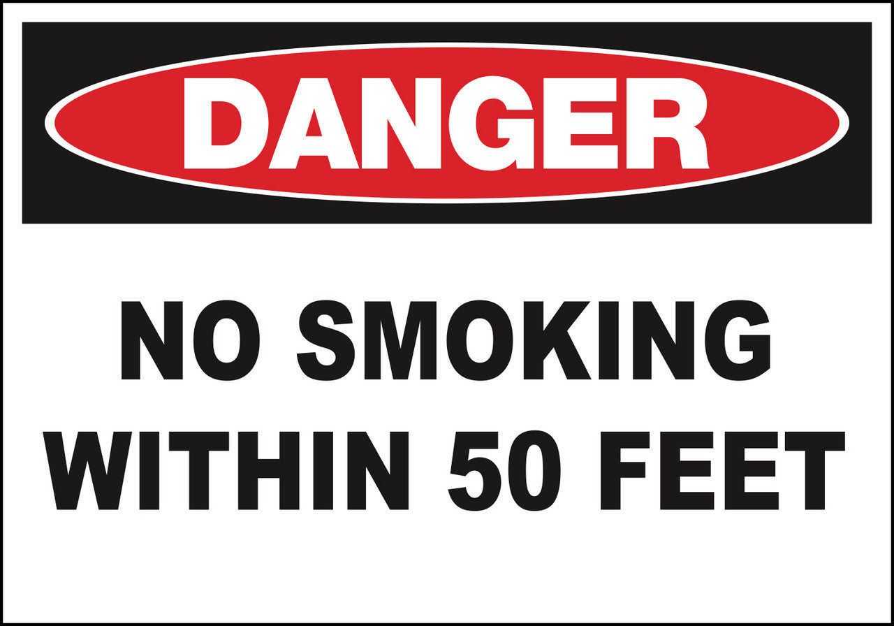 ZING Sign,Danger No Smoking 50 Ft,10X14 Al.. - official Zing product image 1