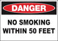 ZING Sign,Danger No Smoking 50 Ft,10X14 Al.. - official Zing product image 1