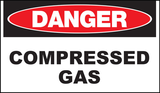 ZING Sign,Danger Compressed Gas,10X14 Adh.. - official Zing product image 1