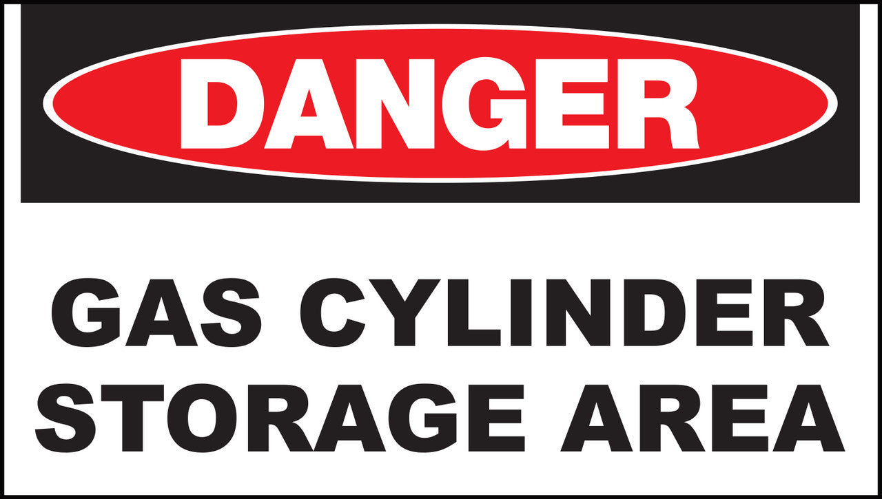 ZING Sign,Danger Gas Cylinder,10X14 Adh.. - official Zing product image 1