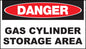 ZING Sign,Danger Gas Cylinder,10X14 Adh.. - official Zing product image 1