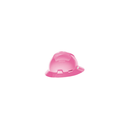 MSA V-Gard® Full Brim Hard Hats - V-Gard Slotted Full-Brim Hat, Hot Pink, w/Fas-Trac III Suspension