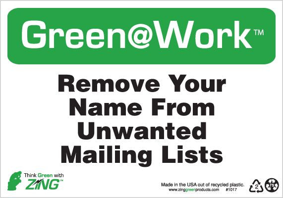 Green At Work Sign, 7X10