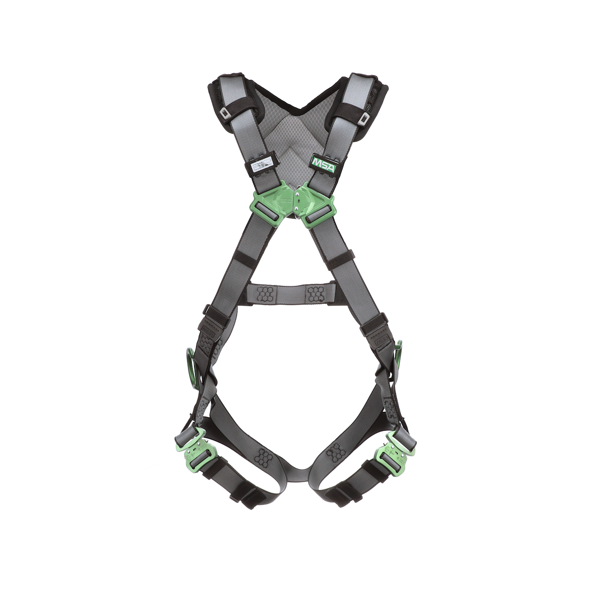 MSA V-FIT™ Safety Harness - V-FIT Harness, Extra Large, Back & Hip D-Rings, Quick-Connect Leg Straps, Shoulder Padding