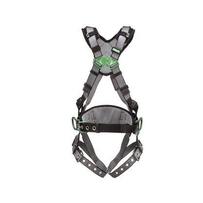 MSA V-FIT™ Safety Harness - V-FIT Construction Harness, Extra Large, Back & Hip D-Rings, Tongue Buckle Leg Straps, Shoulder Padding