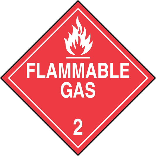 ZING Division 2.1 Flammable Gas Placard - Worded, Aluminum - 10196