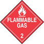 Division 2.1 Flammable Gas Placard - Worded