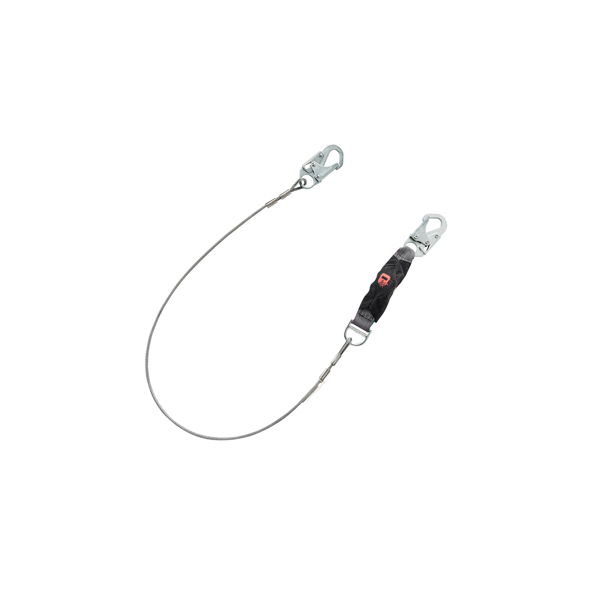 MSA V-SERIES™ Leading Edge Safety Lanyard - V-Series, High Heat, cable, single-leg fixed energy absorbing lanyard, 6', 36C small snaphooks