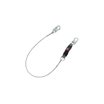 MSA V-SERIES™ Leading Edge Safety Lanyard - V-Series, High Heat, cable, single-leg fixed energy absorbing lanyard, 6', 36C small snaphooks