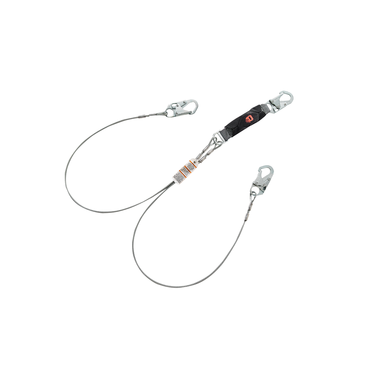 MSA V-SERIES™ Leading Edge Safety Lanyard - V-Series, High Heat, cable, twin-leg fixed energy absorbing lanyard, 6', 36C small snaphooks