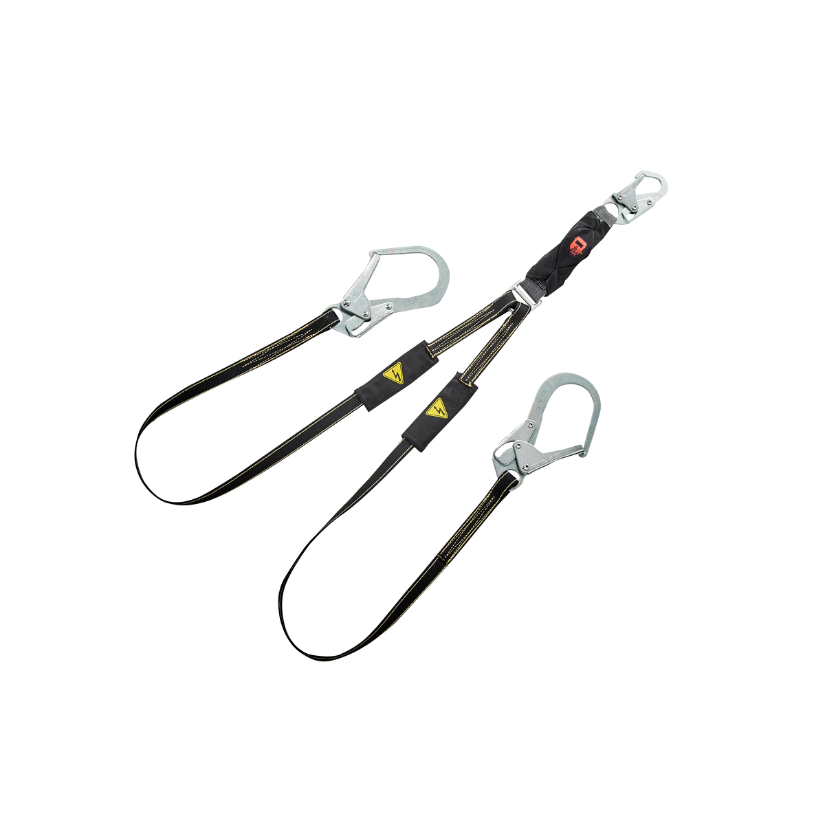 MSA V-SERIES™ Leading Edge Safety Lanyard - V-Series High Heat, Web, Twin Leg Fixed Energy Absorbing Lanyard, 6', 36CL Large Snaphooks