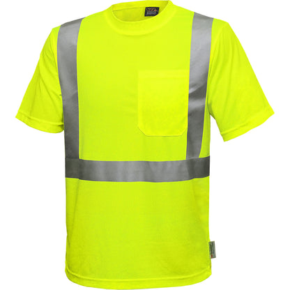 Reflective Apparel™ ANSI Type R Class 2 Short Sleeve Moisture Wicking T-Shirt with UPF 35 Sun Protection and X-Back