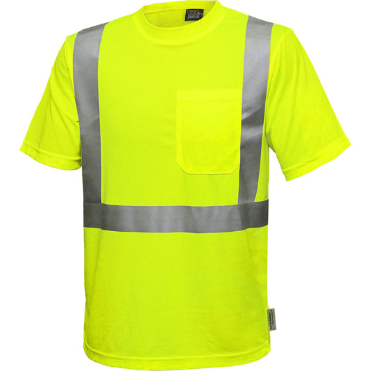 Reflective Apparel™ ANSI Type R Class 2 Short Sleeve Moisture Wicking T-Shirt with UPF 35 Sun Protection and X-Back