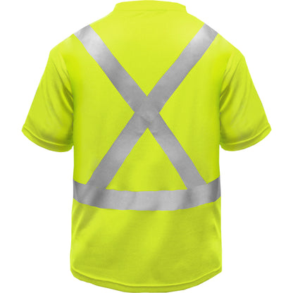 Reflective Apparel™ ANSI Type R Class 2 Short Sleeve Moisture Wicking T-Shirt with UPF 35 Sun Protection and X-Back
