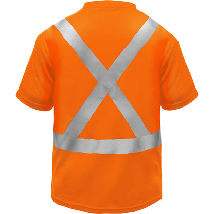 Reflective Apparel™ ANSI Type R Class 2 Short Sleeve Moisture Wicking T-Shirt with UPF 35 Sun Protection and X-Back
