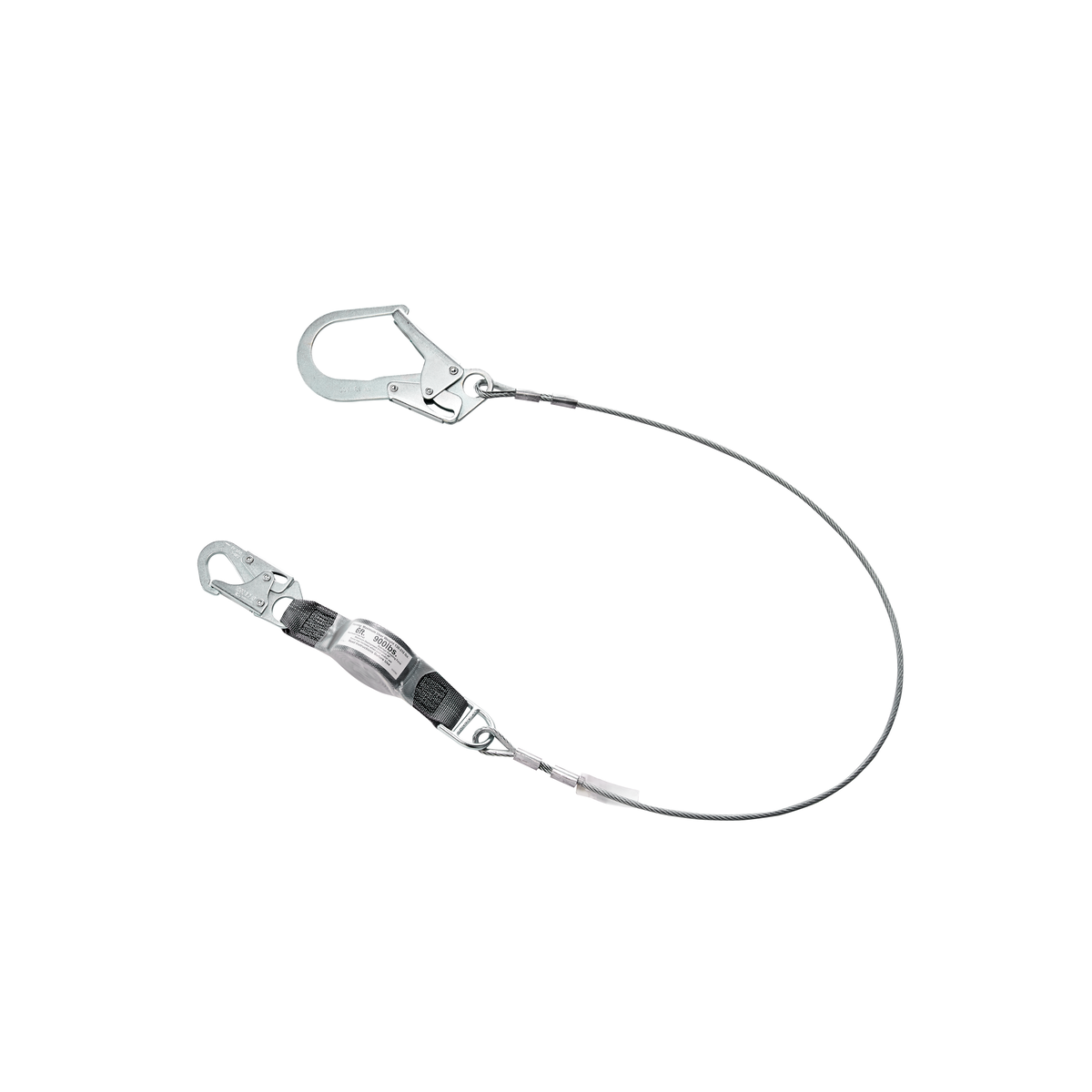 MSA V-SERIES Standard Shock Absorbing Lanyard - V-Series standard cable single-leg fixed energy absorbing lanyard, 6',36CL large snaphooks, ANSI Z359.13-2013
