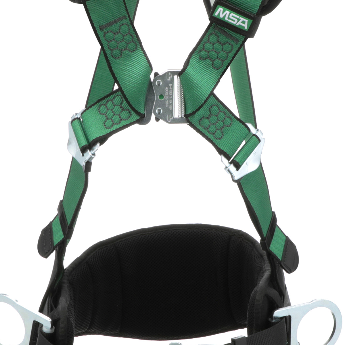 MSA V-FORM+™ Safety Harness - V-FORM+ Construction Harness, Super Extra Large, Back & Hip D-Ring, Tongue Buckle Leg Straps, Shoulder Padding
