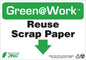 ZING At Work Sign 'Reuse Scrap Paper<Down Arrow>' 10'X7' - official Zing product image 1