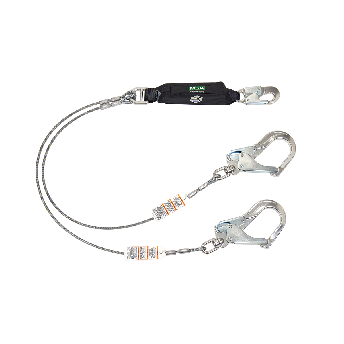 MSA V-SERIES™ Leading Edge Safety Lanyard - MSA Leading Edge Lanyard, Twin leg, Large Aluminum Swivel Snaphook