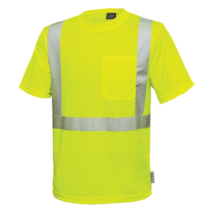 PIP Reflective Apparel 102CT ANSI Type R Class 2 Short Sleeve T-Shirt with Segmented Tape.