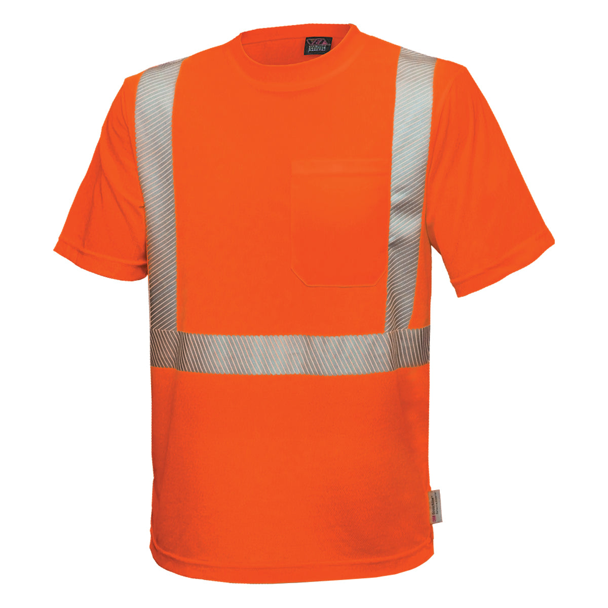 PIP Reflective Apparel 102CT ANSI Type R Class 2 Short Sleeve T-Shirt with Segmented Tape.