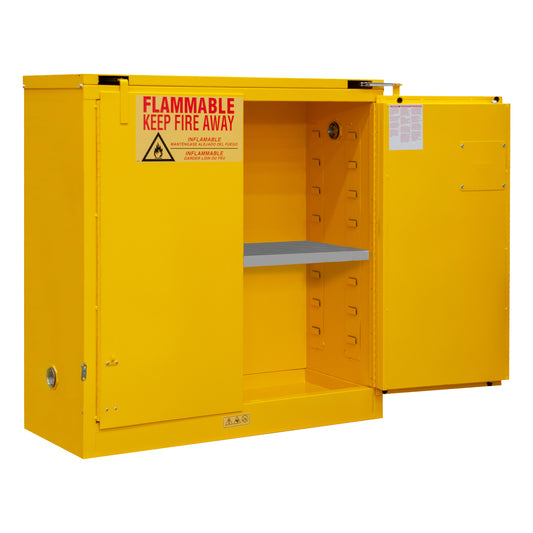 Flammable Storage Cabinet, 30 Gallon, Self Close