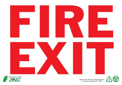ZING Sign, Fire Exit, 7X10, Adhesive - official Zing product image 1